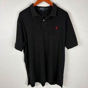 Polo Ralph Lauren Mens Black Short Sleeve Classic Fit Polo Shirt XL
